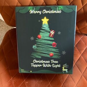Christmas Tree Topper with Light - Green and Red